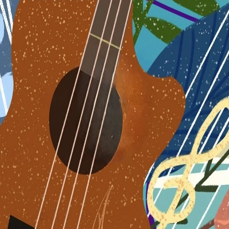 

Простой и креативный граффити-ретро-фотообои с текстурой для музыкального фестиваля, гитары, интернет-знаменитостей, роскошного декора комнаты