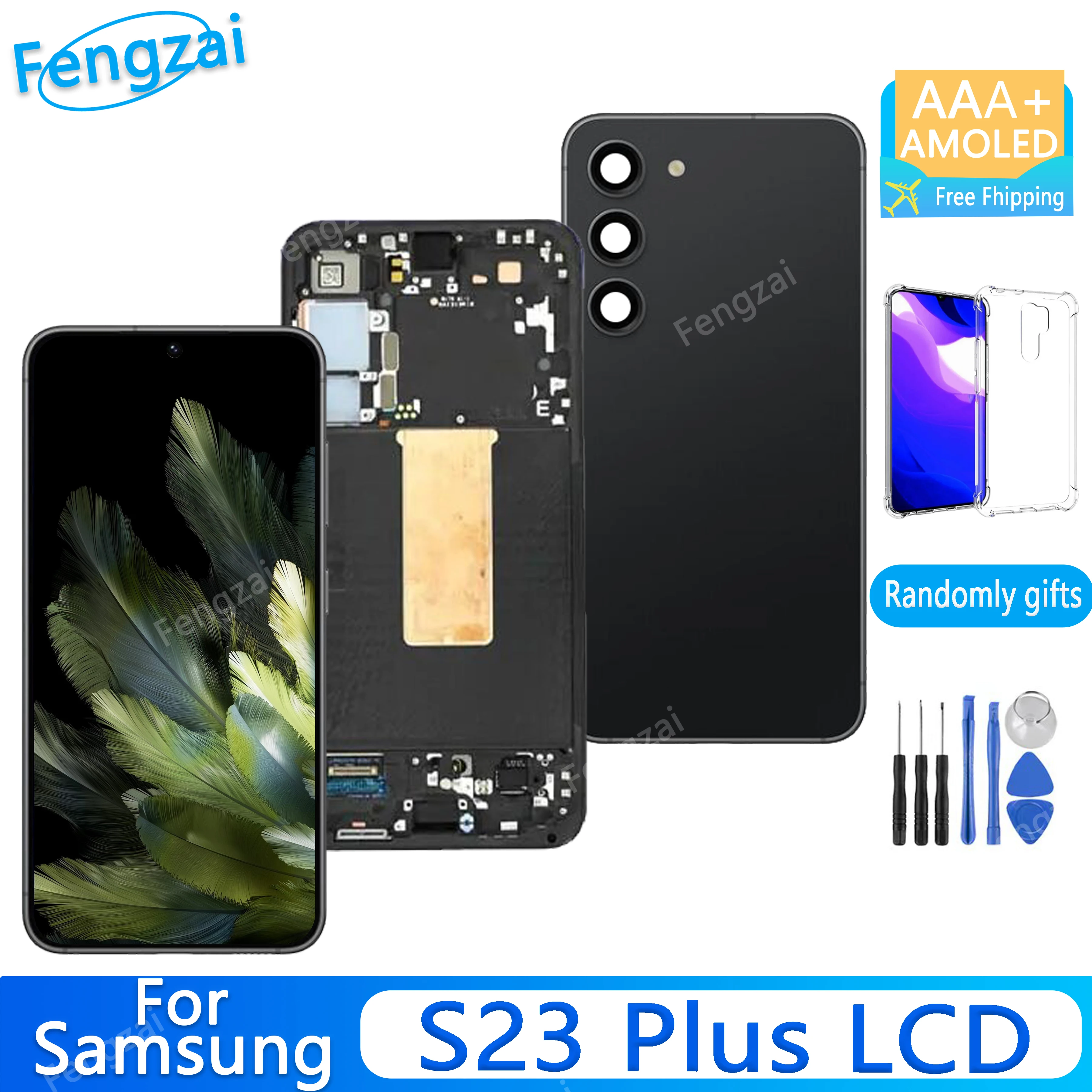 

6.6'' Super Amoled Frontal Display S23+ Lcd For Samsung Galaxy S23 Plus S916 S916b S916u Lcd Display Touch Screen，With Frame