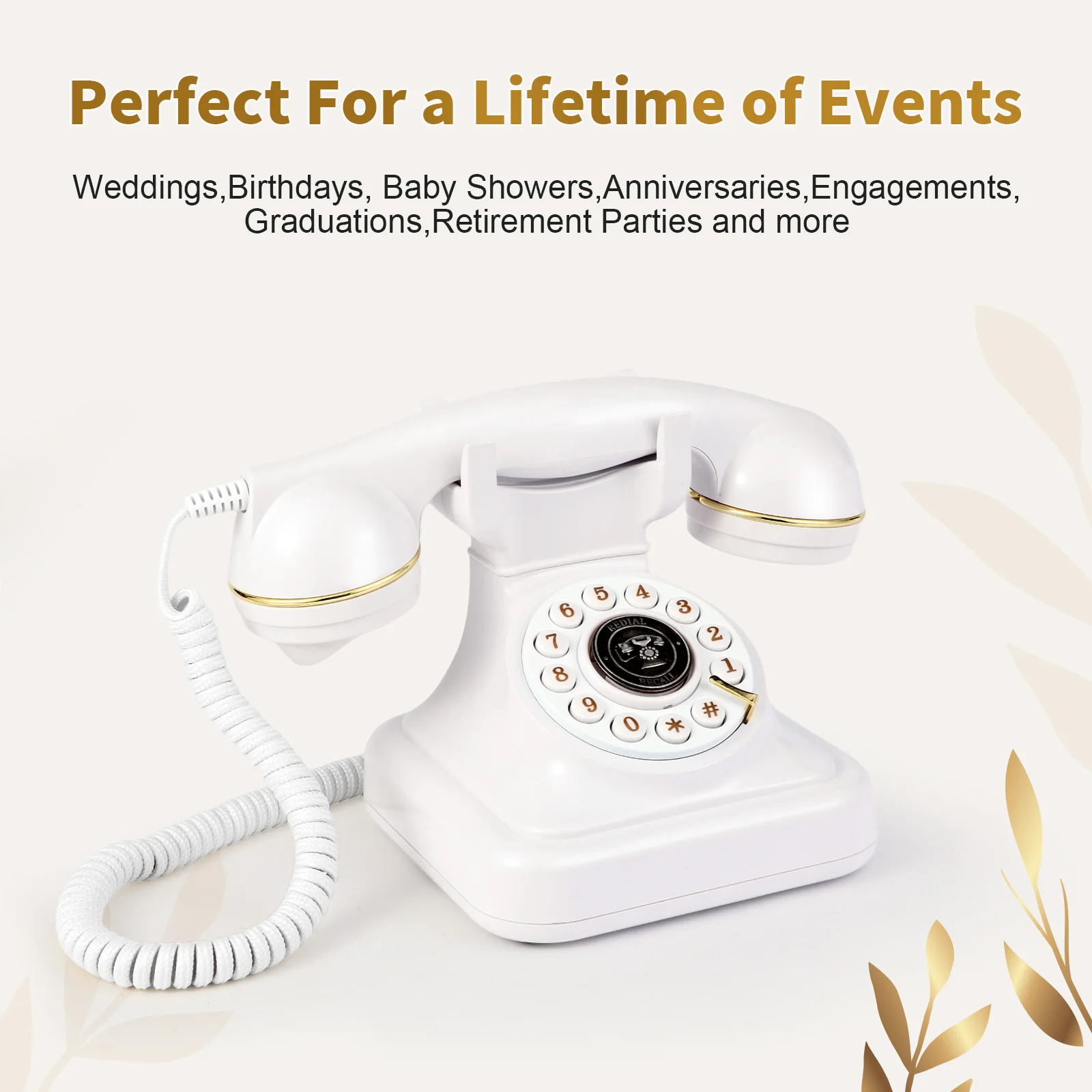 Audio Guest Book Wedding Phone, Audio Guest Book Record Customized Audio Messages Guest Book Alternatives Classic Retro Phone