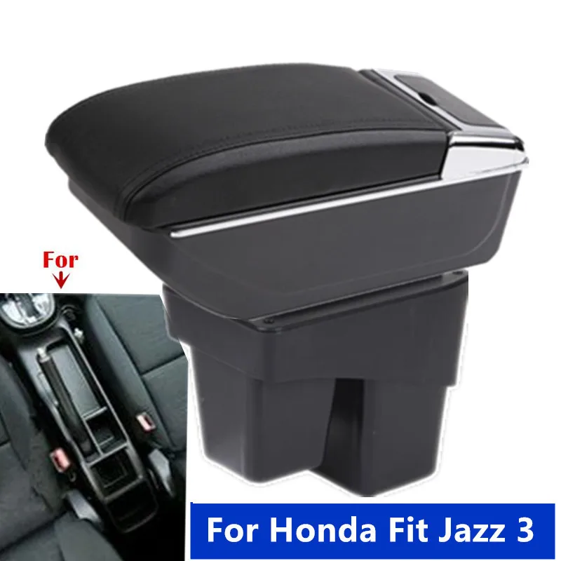 

For Honda Jazz Armrest box For Honda Fit Jazz 3 2014-2019 Car Armrest Box Storage Box Interior Dedicated Retrofit Car Accessorie