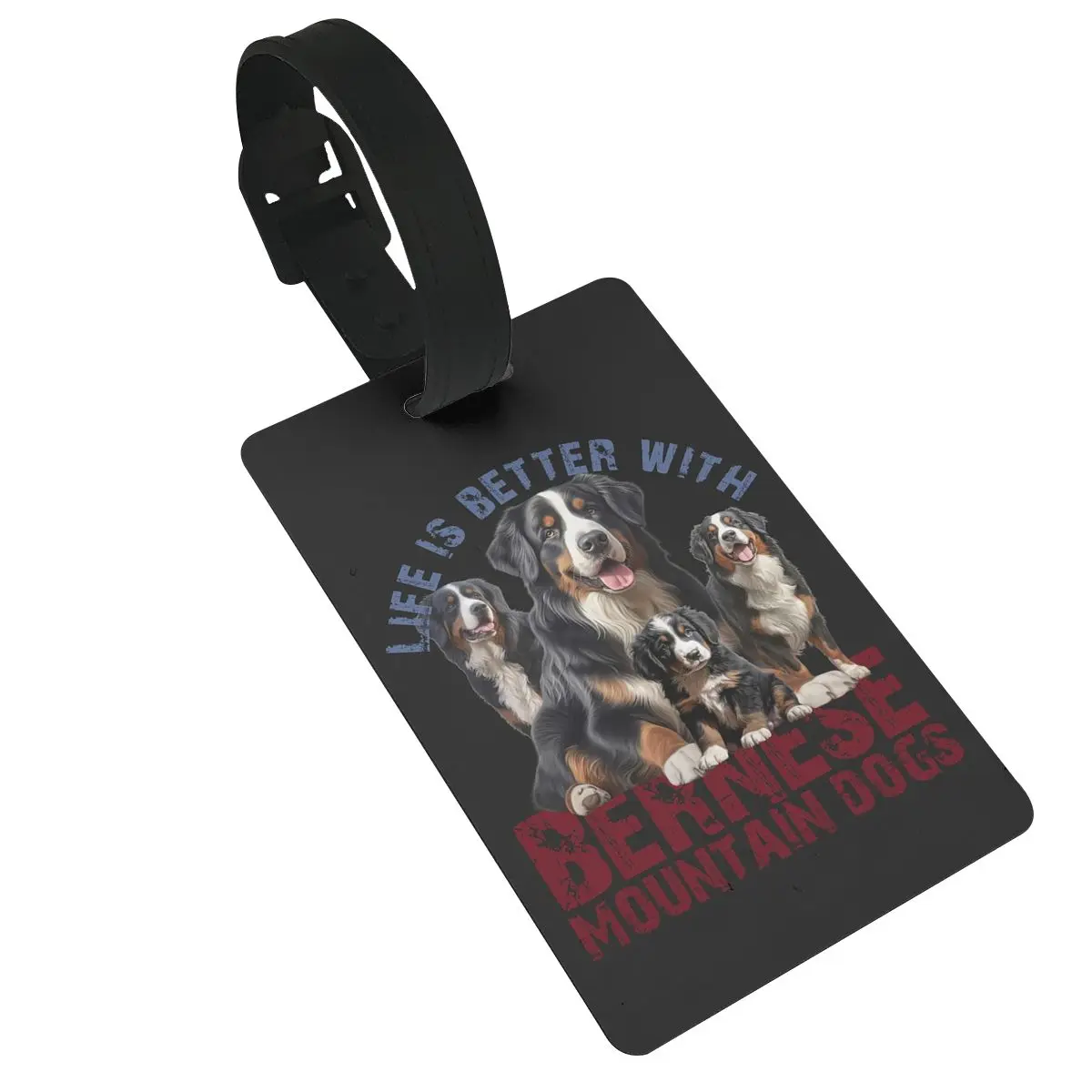 Bernese Mountain Dog Luggage Tags Suitcase Accessories Travel PVC Fashion Baggage Boarding Tag Portable Label Holder ID Name