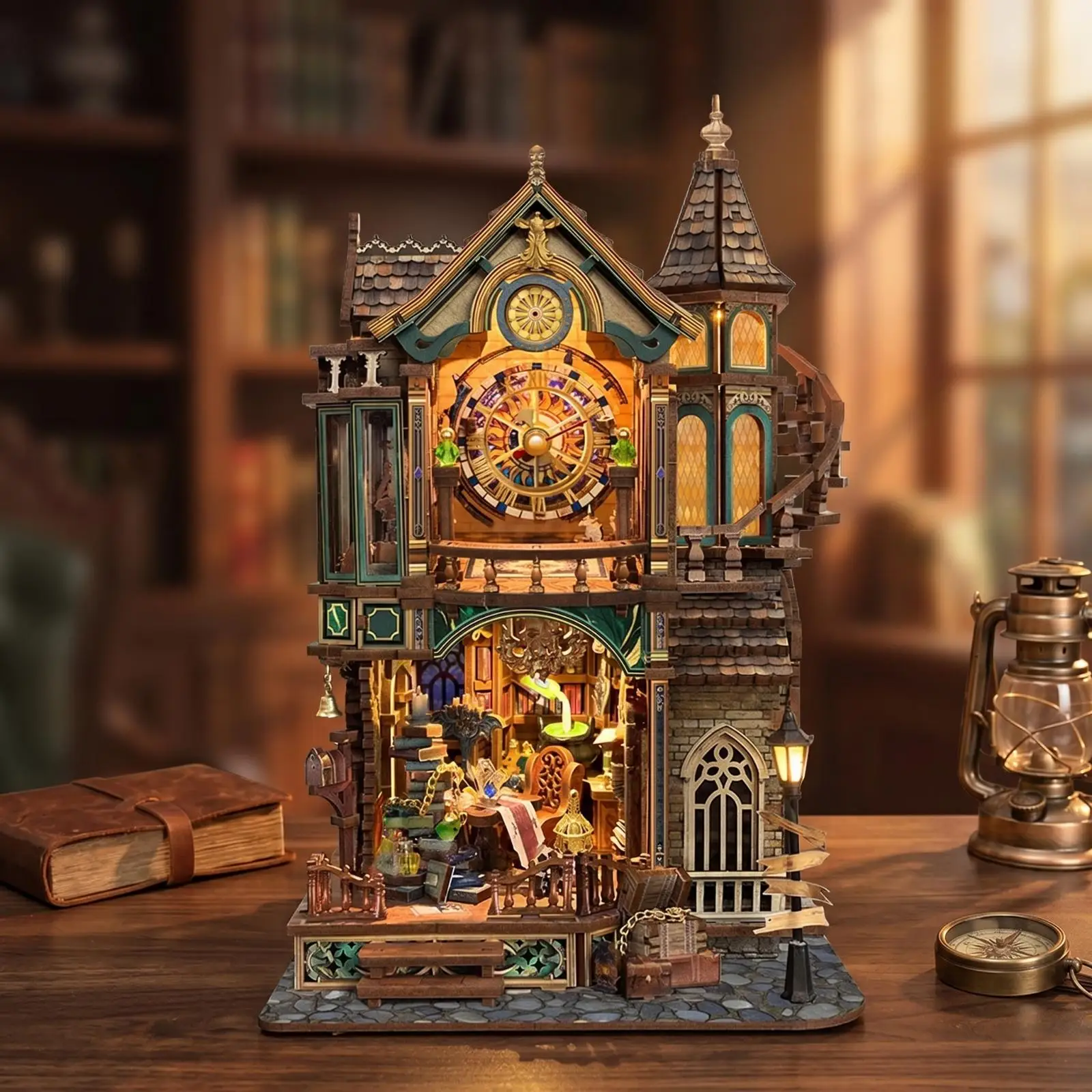 Kit Fai-Da-Te Per Book Nook: Modellino Ornamentale Di Casa Con Design Dettagliato-image