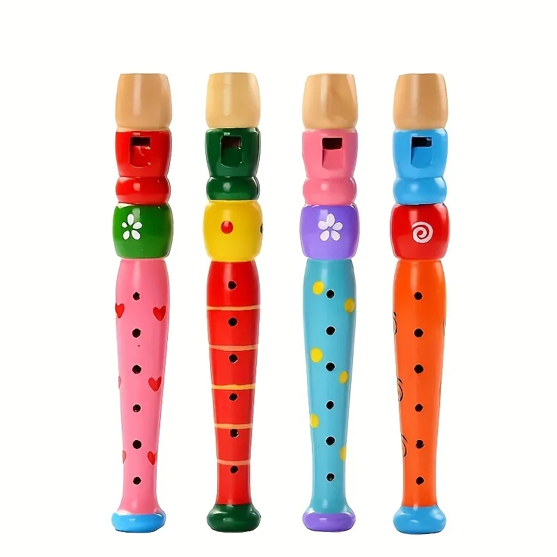 Children's Colorful Wooden Piccolo, A Small Flute Instrument Toy Suitable for Playing Music, Gift for Kids Party Holiday Gift