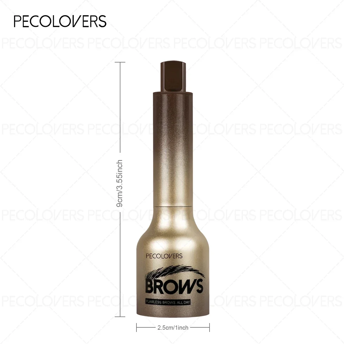 قطعة واحدة من قلم جل الحواجب مع فرشاة بزاوية - سريع الجفاف، يدوم طويلاً، تشكيل طبيعي وحشوة لجميع أنواع البشرة، مقاوم للماء