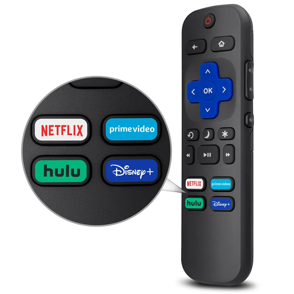 

Replacement Remote Control Only for Roku TV Compatible for TCL Roku/Hisense Roku/Onn Roku Smart TVs (Not for Roku Stick and Box)