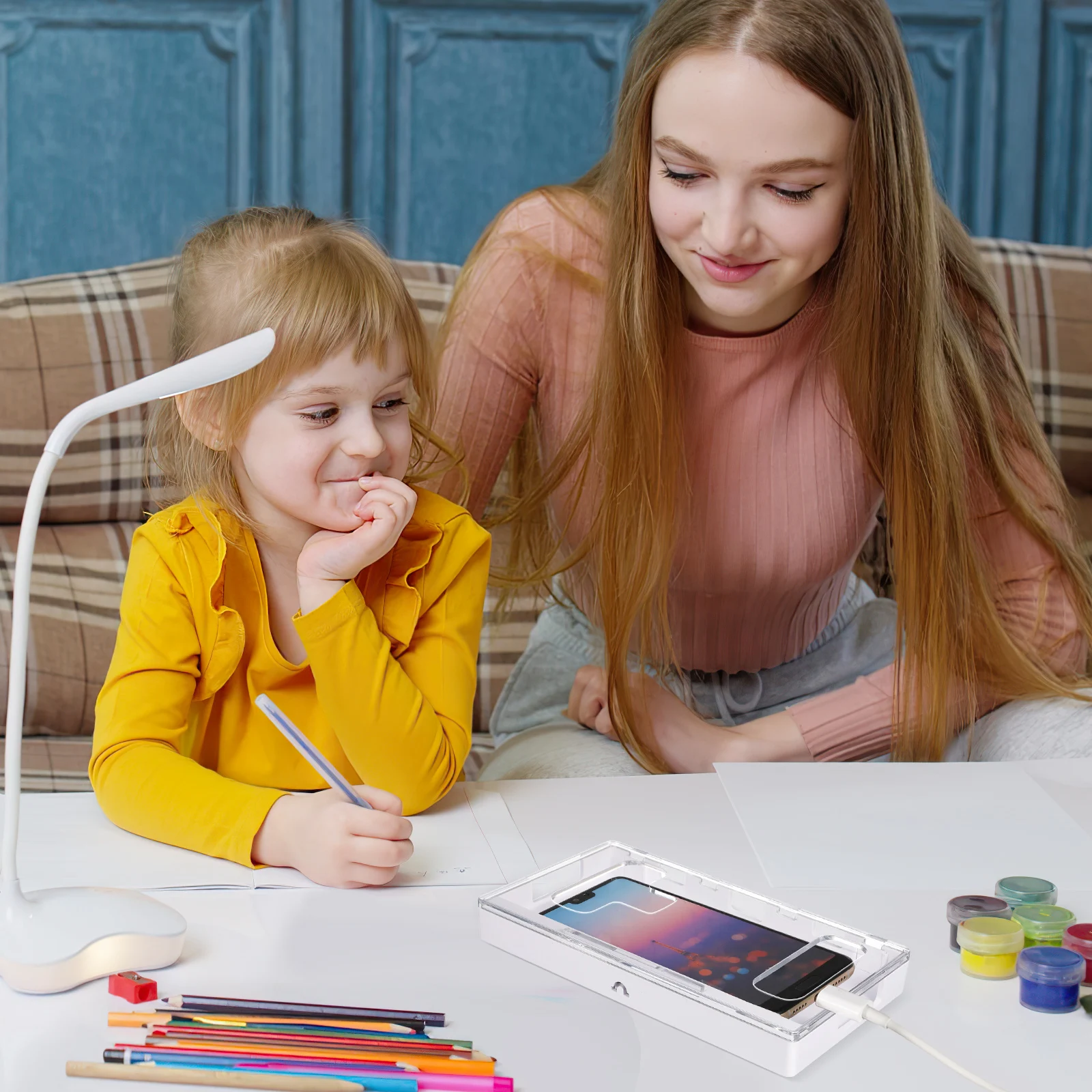 

Phone Lock Box ABS PC Material Cellphone Locker Management Classroom Home Office Storage for Productivity