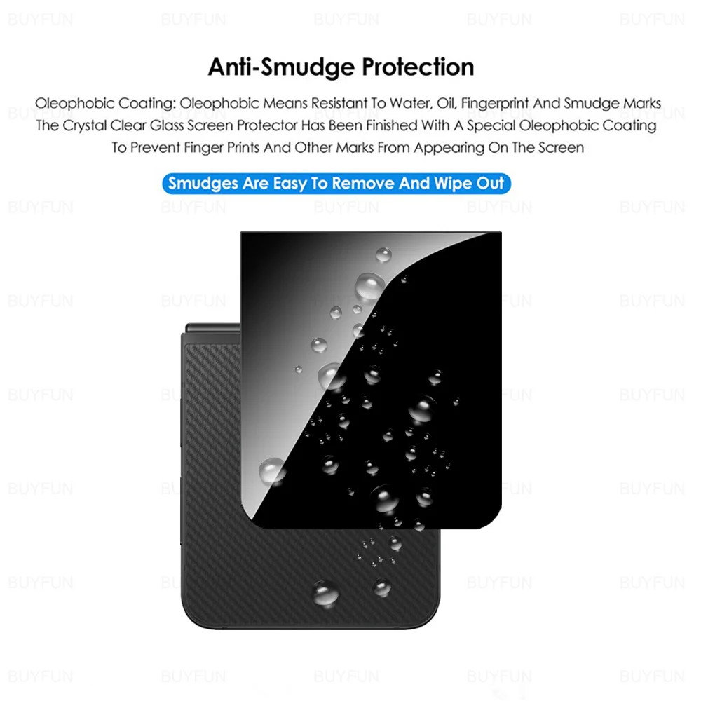 4 Pcs Black Back Tempered Glass For Samsung Galaxy Z Flip 6 ZFlip 5 Flip6 Flip5 ZFlip6 ZFlip5 5G Rear Protector Protective Film