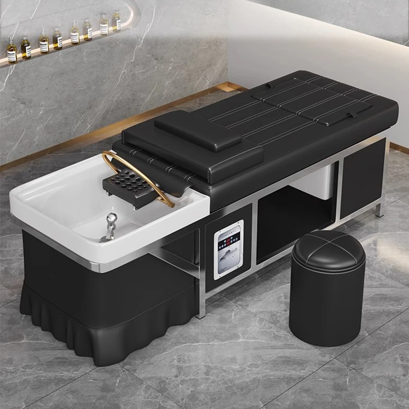 

Nordic Creative Shampoo Chairs Modern Head Spa Massage Shower Shampoo Bed Haircutting Salon Furniture Silla Peluqueria FYSC