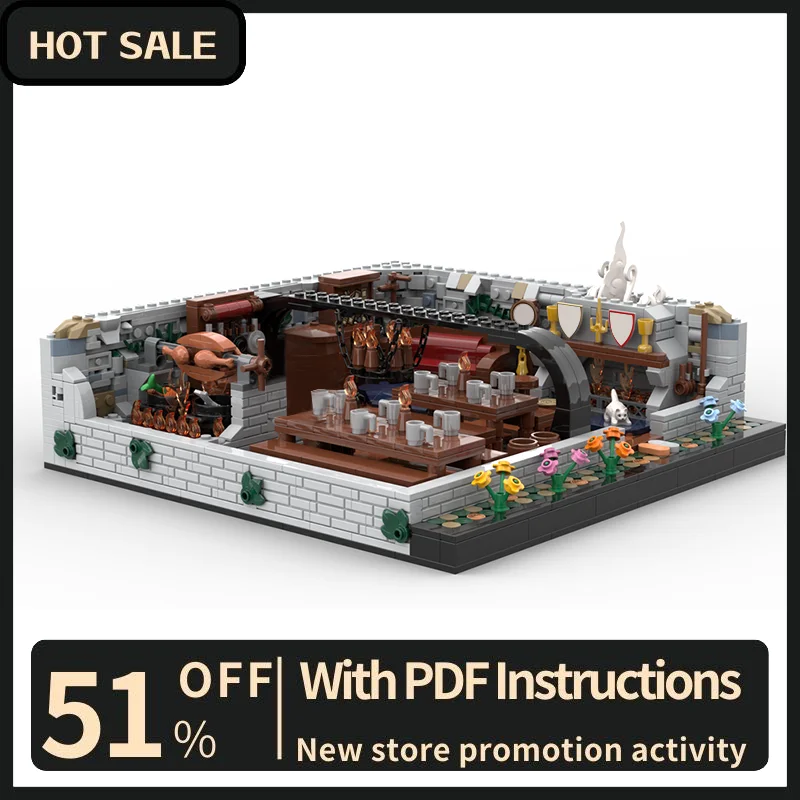 

New 1676Pcs Moc European Medieval Street View Tavern Diorama Model Building Blocks Diy Creative Ideas Kids Toys Birthday Gifts