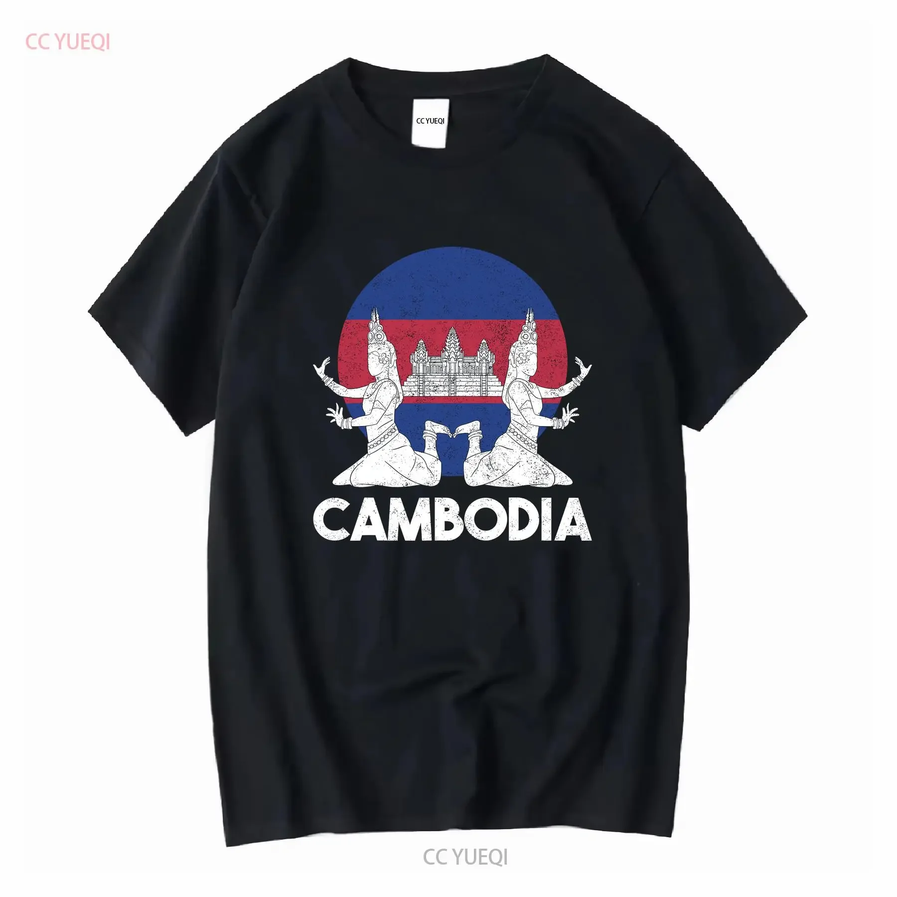 Nouveau limité cambodge cambodgien Khmer danse traditionnelle Apsara Temple t-shirt manches longues ou courtes vintage lavé élégant
