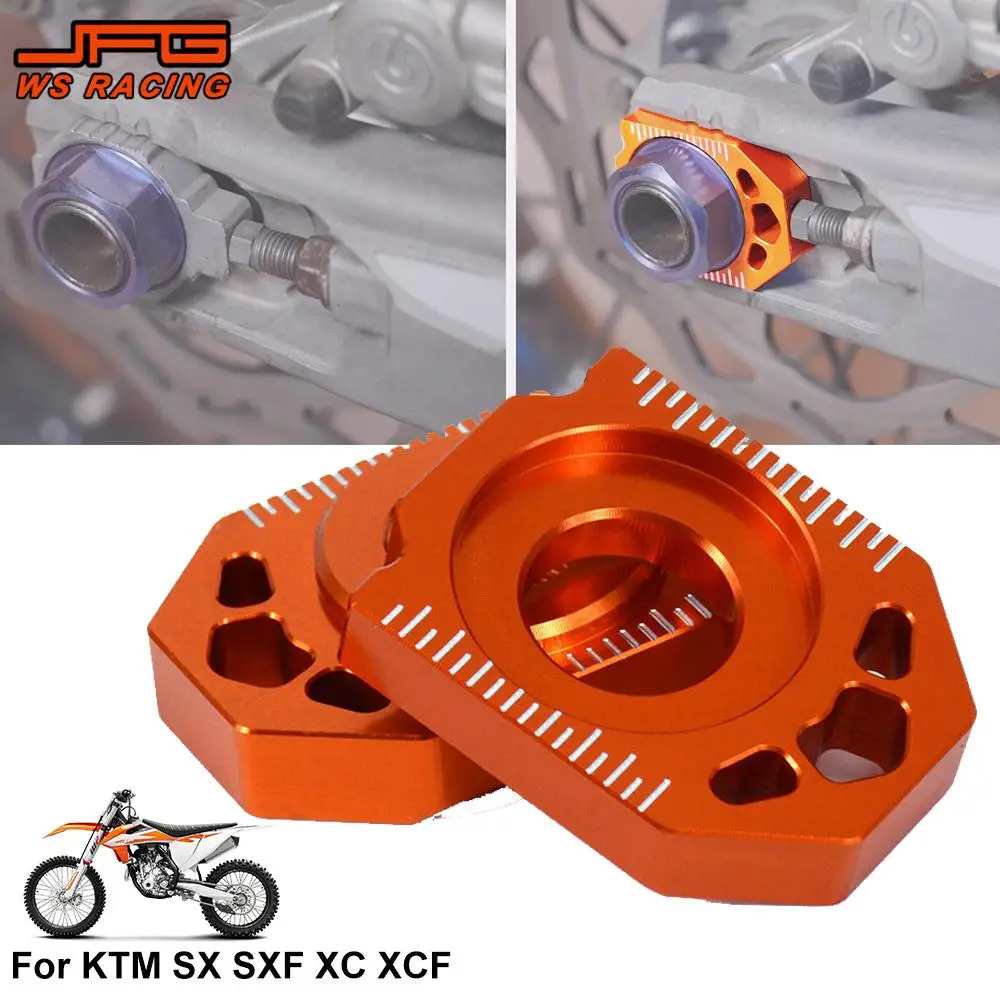 

Motorcycle CNC Rear Adjuster Axle Block Chain For KTM SX SXF XC XCF 125 150 200 250 300 350 400 450 2013 2014-2016 Dirt Pit Bike