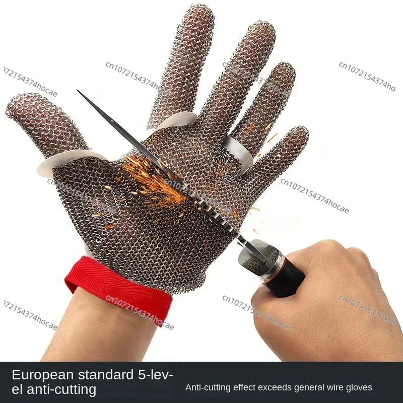 304 Stainless Steel Ring Steel Wire Cutting Gloves Grade 5 Hand Safety Protection Labor Protection Cutting Gloves 1 pcs