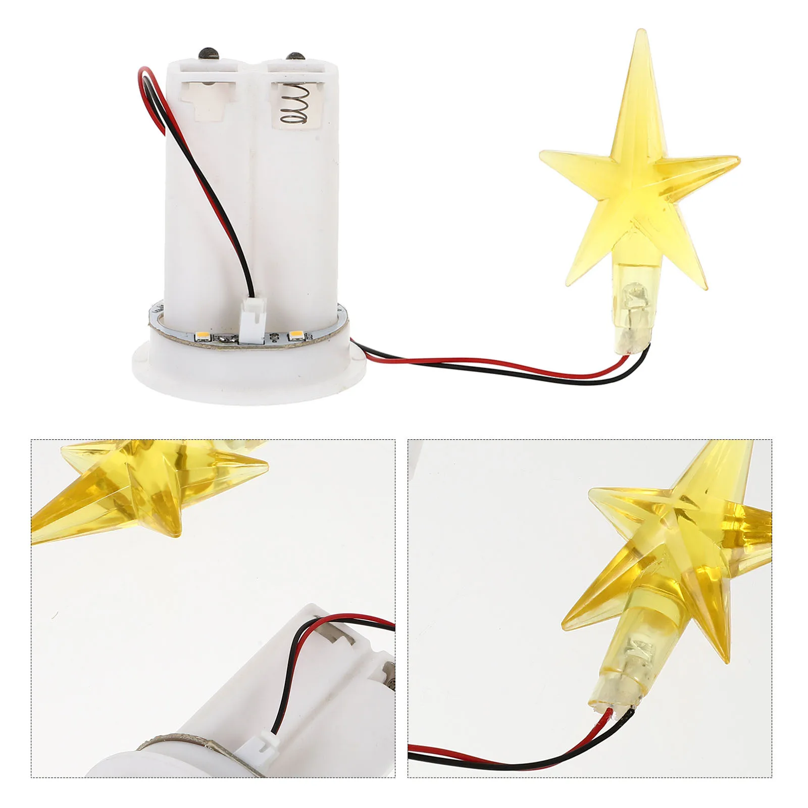 

1Pcs Electronic Light Xmas Tree Star Lamp Delicate Luminous Pentagram Shape Xmas Tree Topper Lamp Party Decor Pentagram Light