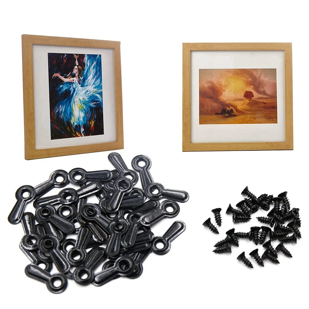 Picture Frame Turn Button Fasteners Set, 100 PCS Picture Frame Backing Clips Photo Frame Hardware Clips