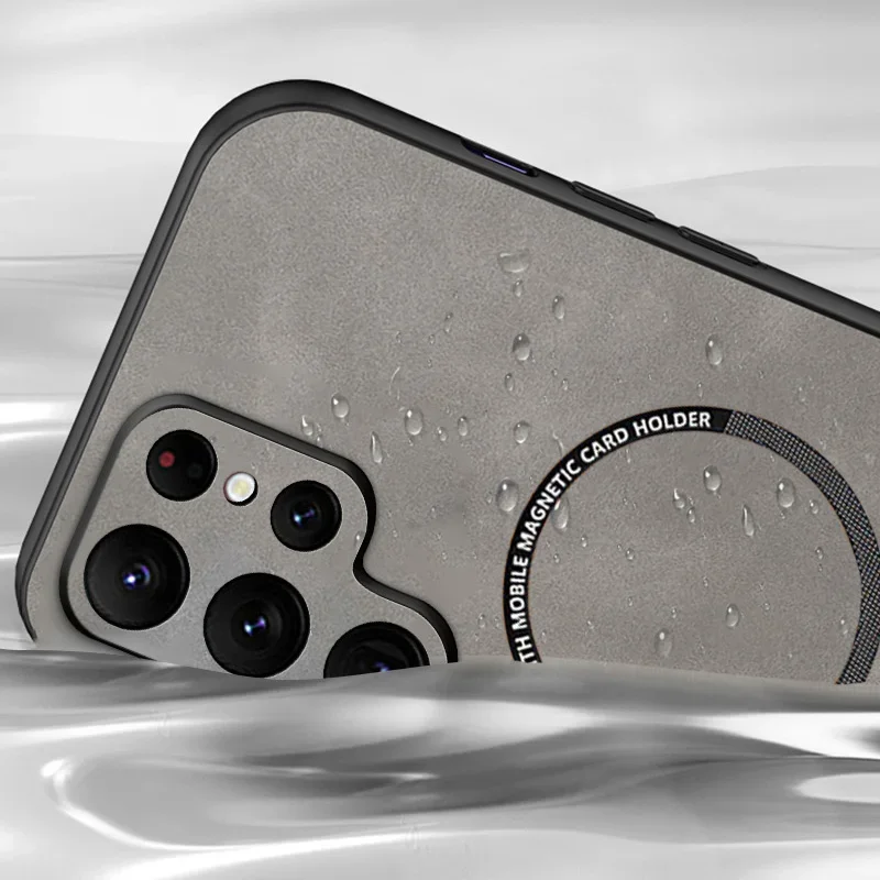 حافظة هاتف ناعمة من جلد الغنم المغناطيسي لهاتف سامسونج جالاكسي S26 S25 S24/23 Ultra Plus Note 20 Ultra غطاء خلفي للحماية