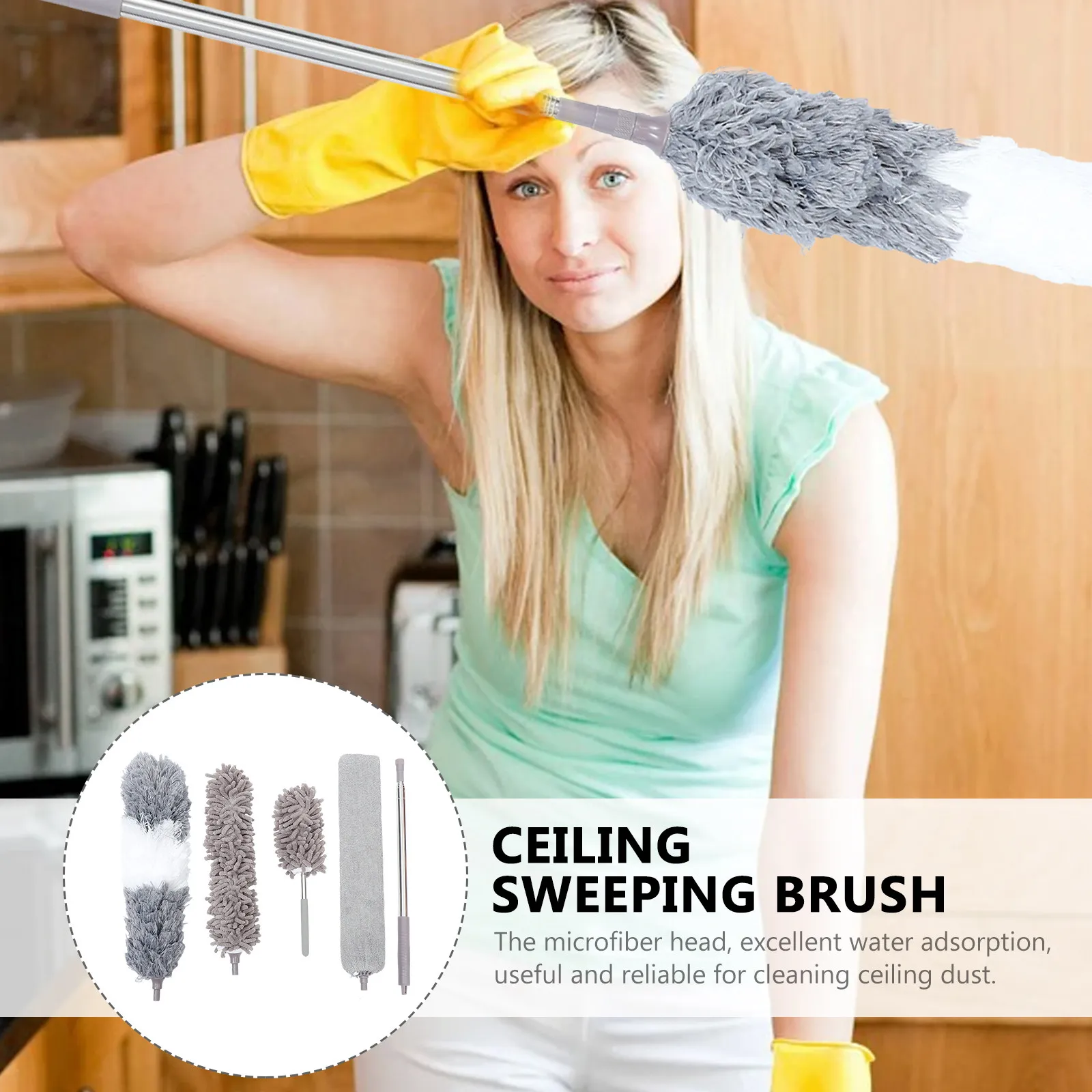 

1Set Microfiber Duster Set Dual-Design Bendable Dusting Brush for Ceiling Corners Cars Electronics Household Dust Removal