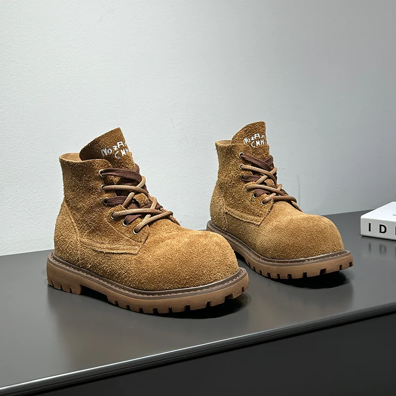 

Кожаные ботинки ex Large Head Retro Briti Sle ort Boots, теплая внутренняя резиновая подошва, новинка осени и зимы