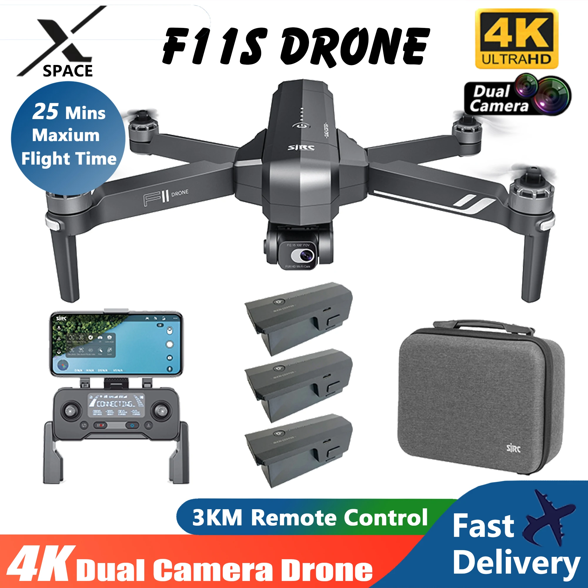 Drone F11 F11S With 4K Pro Camera Profesional 3KM 5G WIFI GPS with EIS 2-axis Anti-Shake Gimbal FPV Brushless Quadcopter RC Dron