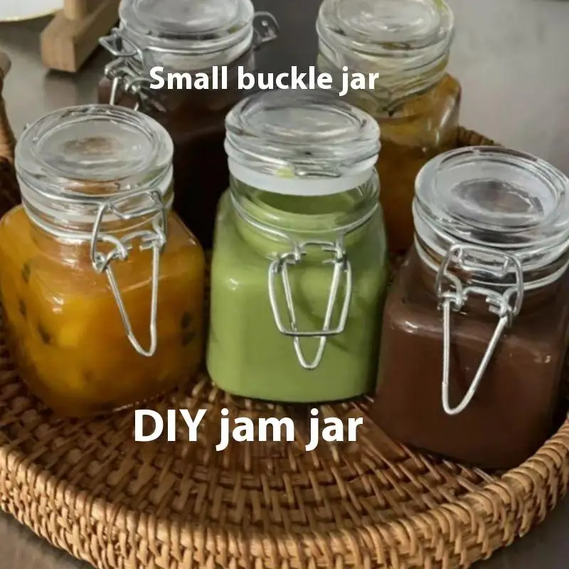 

Прозрачная стеклянная банка для кухни, герметичная бутылка для хранения 50/100 мл, контейнер для фруктового варенья с большим ртом, консервирование домашней еды