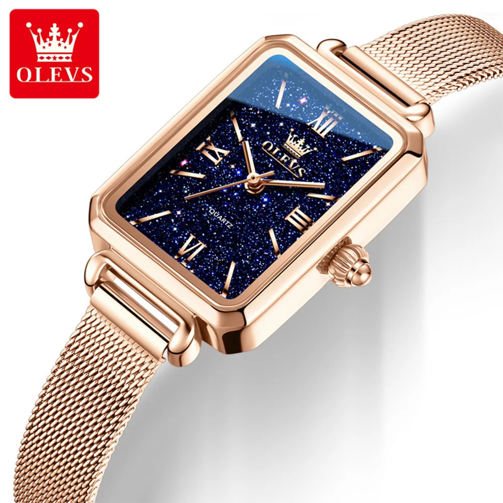 OLEVS Woman Watches Fashion Square Quartz Wristwatch Dress 8MM Dial Waterproof Watches For Woman Gifts Reloj Mujer 5705
