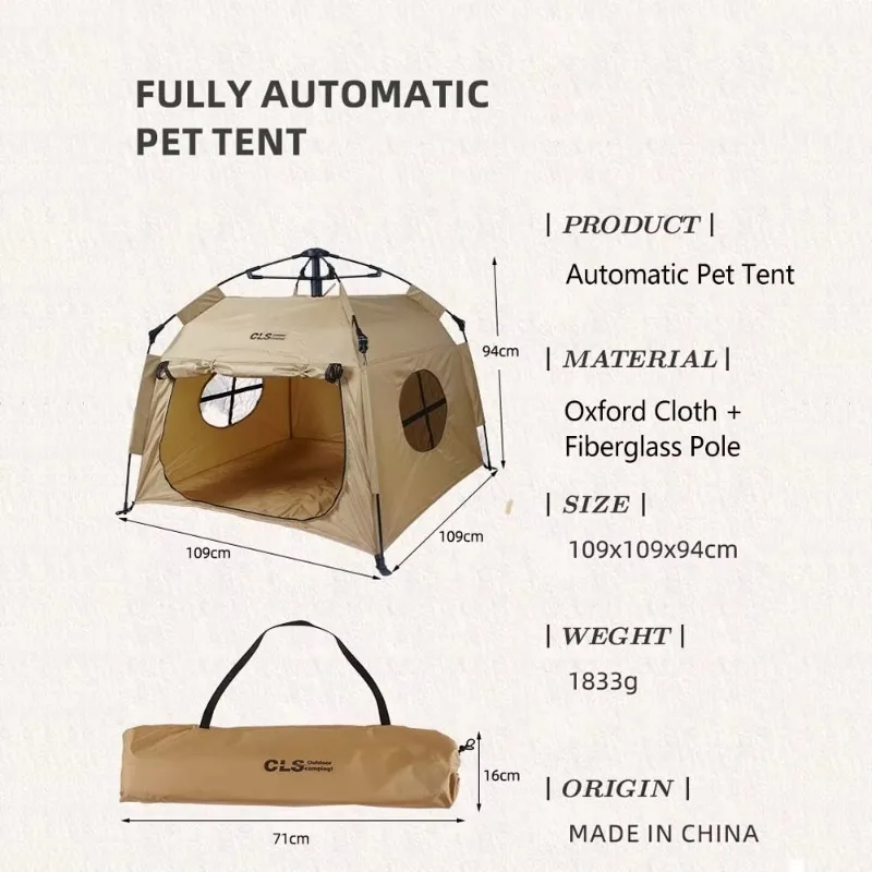 Original Pet Cot Tent, Portable Dog House, Dog Shade & Weather Shelter, Elevated Cot Dog Bed