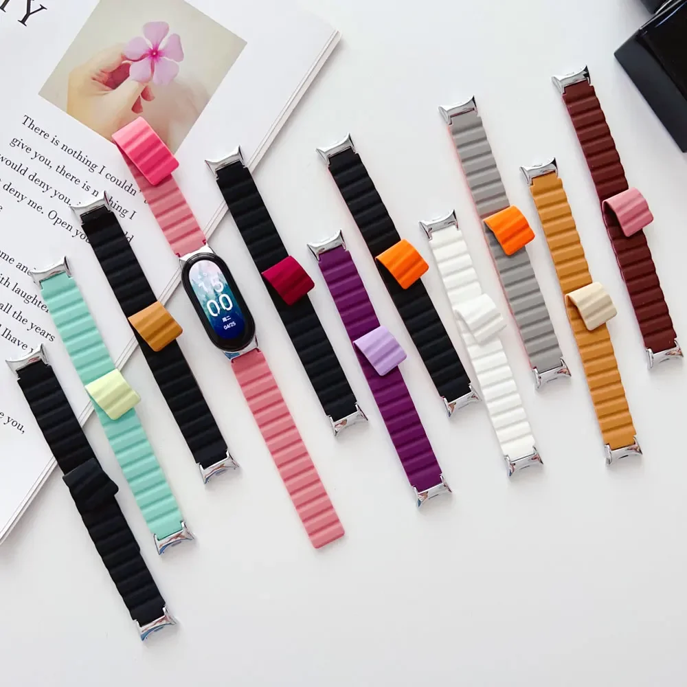 Cinturino in Silicone per Xiaomi Mi Band 8 bracciale cinturino sportivo per cinturino di ricambio per cinturino Miband8 Mi Band8 Manetic