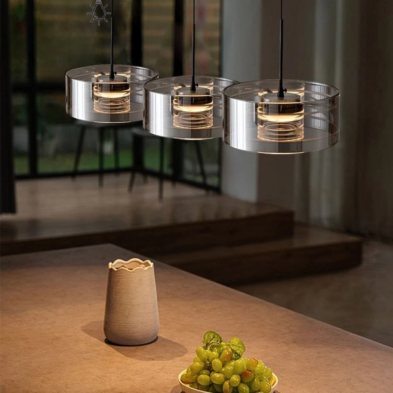 

Italian Minimalist Restaurant Pendant Light High-end Feel Island Platform Modern Light Luxury Glass Dining Table Pendant Light