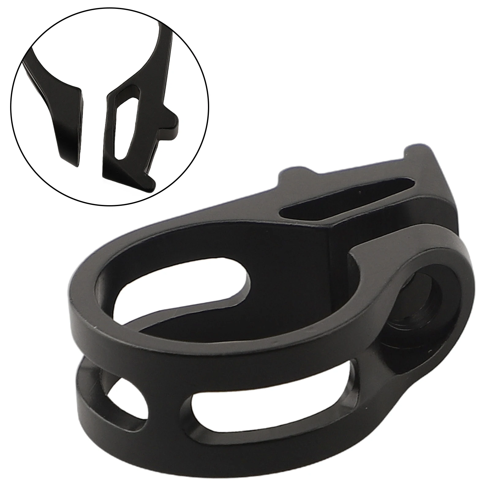 

Черное матовое зажимное кольцо для езды на велосипеде, безопасное соединение, черная матовая отделка, алюминиевый сплав с ЧПУ для велосипедных переключателей