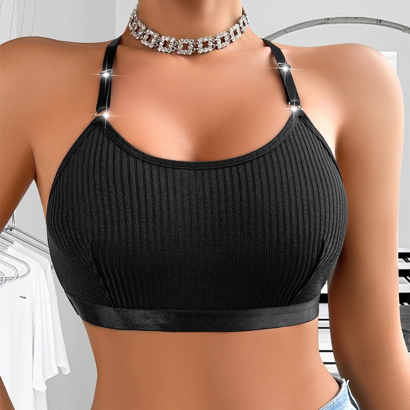 مثير حمالات الصدر مضلع عارية الذراعين حمالة الجوف خارج الصلبة النساء الملابس الداخلية تنفس بروتيل موضة جديدة أفضل بيع السيدات حمالات الصدر #2