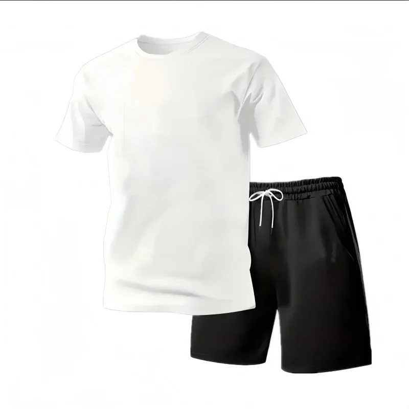 Men's Two-piece Sportswear Short Sleeved T-shirt and Pants Set Running and Fitness Sportswear 2026 Summer Big Discount
