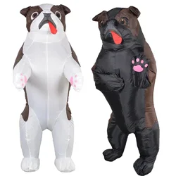 Inflatable Dog Costume for Adult Funny Blow Up Costumes Party Bulldog Cosplay Outfit Inflatable Animal Halloween Costume