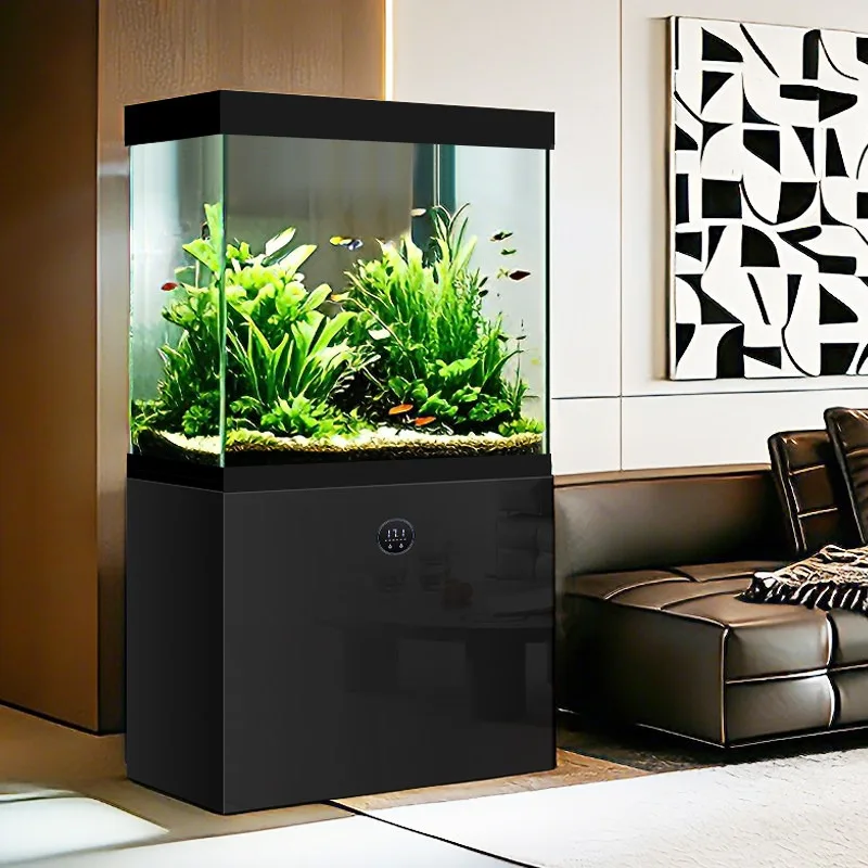 HOME integrated floor fish tank living room household bottom filter floor ultra white goldfish vertical installation-free