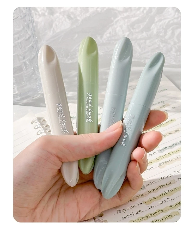 4-teiliges Morandi Color Dream Pastell Textmarker-Set mit weicher Spitze, schräger Marker-Liner zum Zeichnen und Malen A3033 – Detail 9