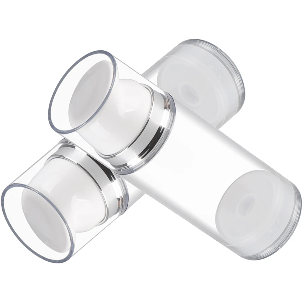 

2Pcs Airless Pump Bottle 50ml Transparent ABS Refillable Travel Containers for Cream Shampoo Hand Long Service Life