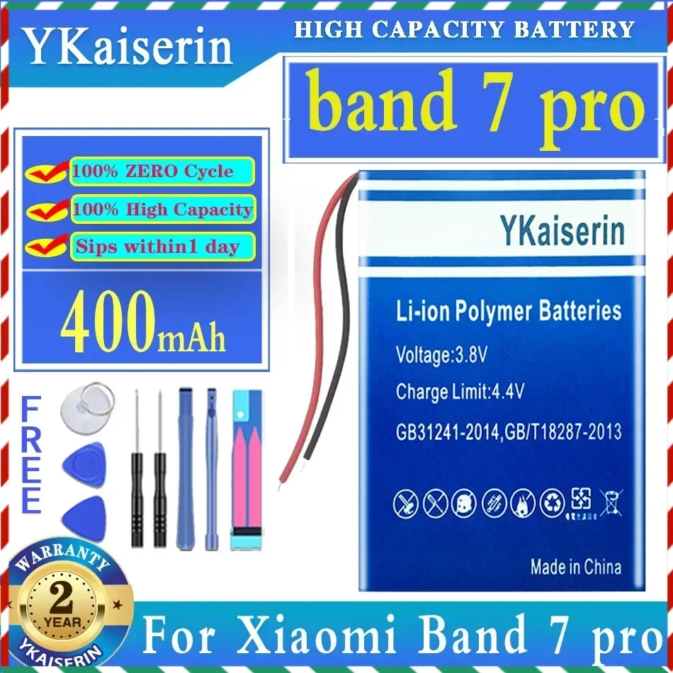 YKaiserin 310mah/400mah Replacement Battery For Xiaomi Mi Band 1 2 3 4 5 6 7 8 Pro 7Pro 8Pro Digital Batteries