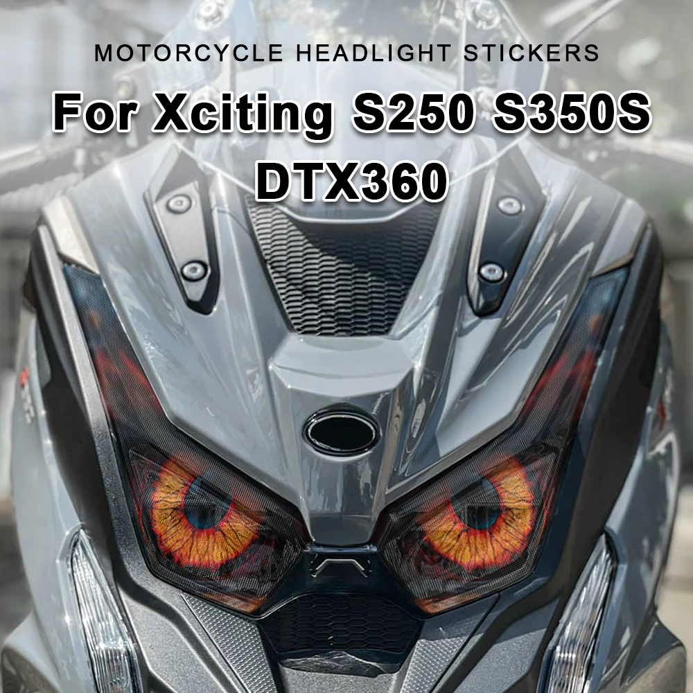 

For Kymco XCITING S350 Xciting S250 S 250 DTX360 Motorcycle Headlight Protective Stickers Waterproof Headlamp Decals Accessories