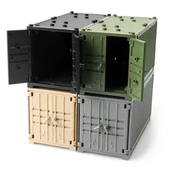 MOC Military Container Building Blocks Box Toys for Boys WW2 War Base Technical Bricks Creative DIY Juguete Bloques Brinquedos