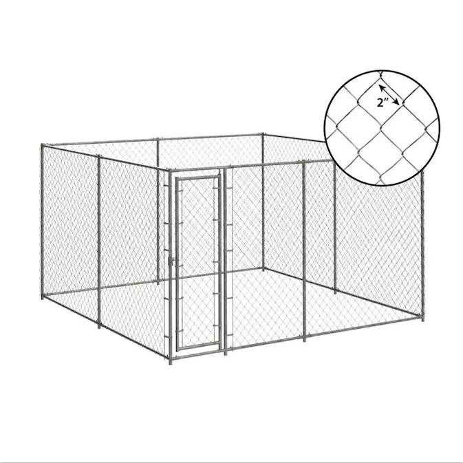 Hot-dip galvanized dog fence, outdoor activity cage mesh, kennel assembly dog cage