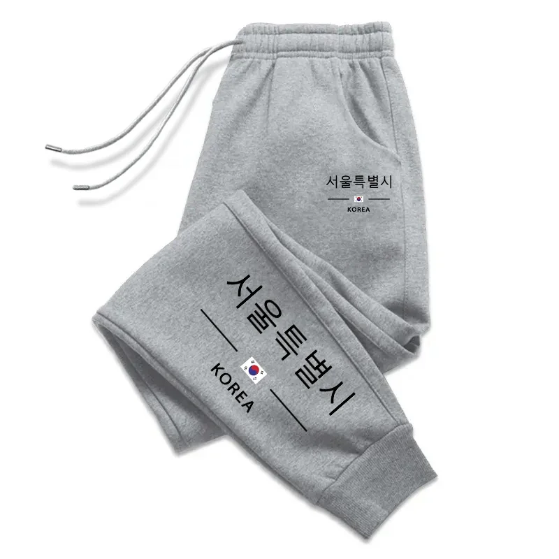 الكورية نمط المرأة Sweatpants طباعة سراويل تقليدية في الهواء الطلق الرياضة الركض السراويل اليومية تشغيل السراويل أزياء الشارع الرياضية