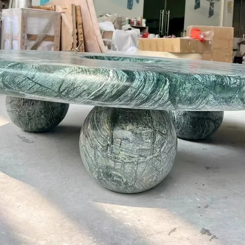 Factory Price Creative Green Marble Coffee Table Marble Center Table Tea Table Set for the Living Room Home