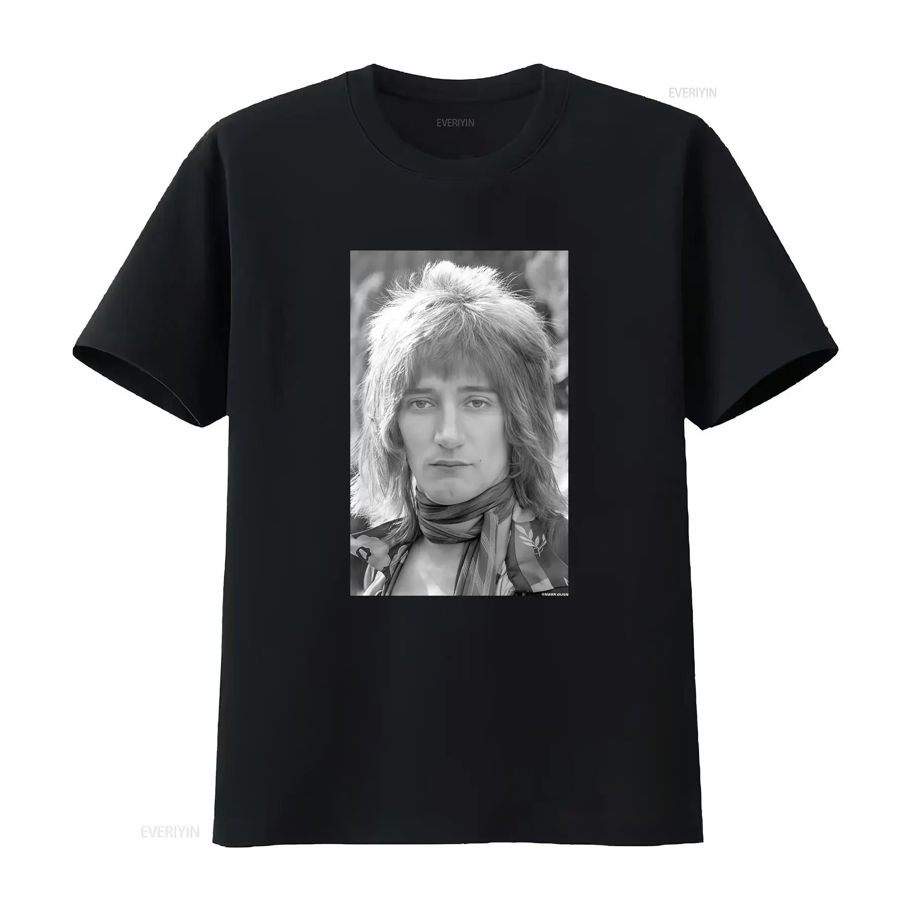 Rod Stewart Singer Of Faces Portrait By Allan Ballard T Shirt vintage Washed graphic fashion Unisex Versatile Slightly Stylish