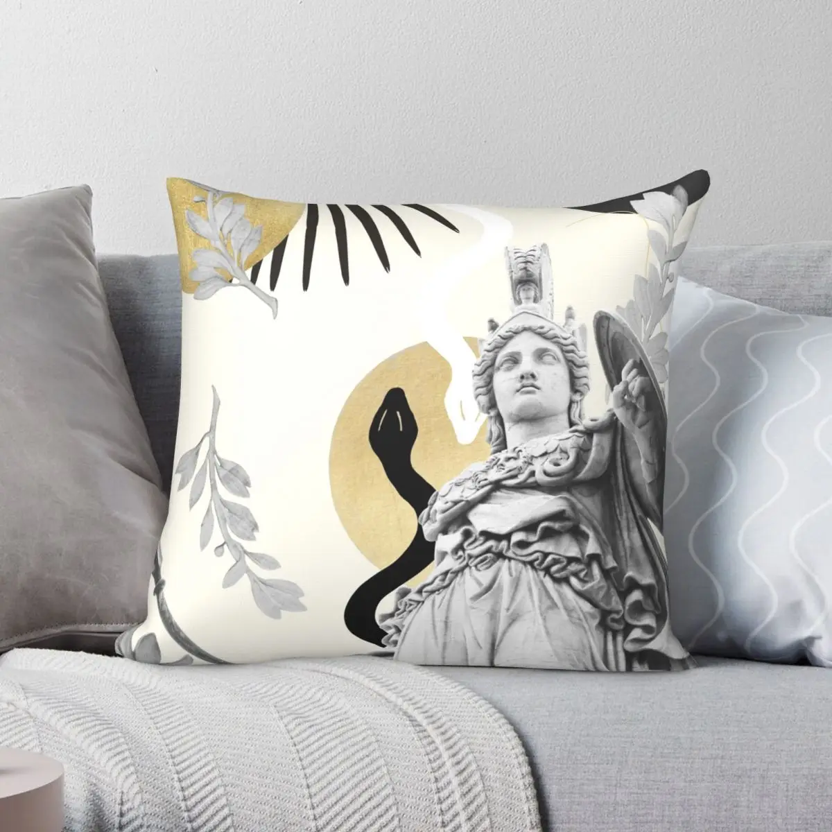 Athena Pallas Finesse Pillowcase Polyester Linen Velvet Creative Zip Decor Throw Pillow Case Sofa Cushion Cover