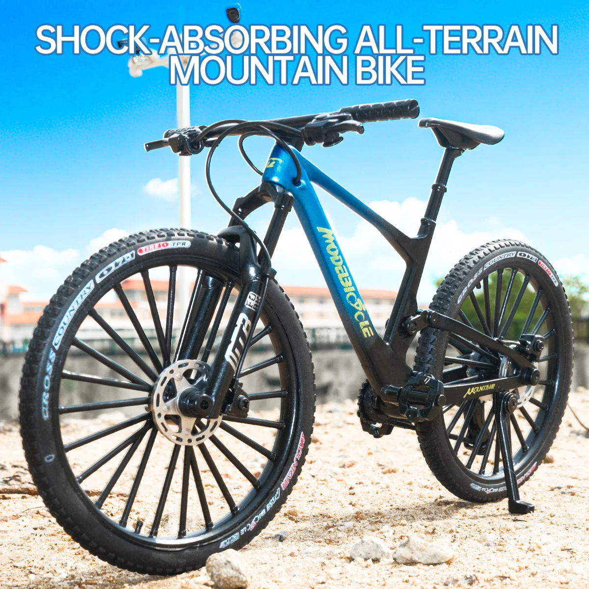 

1:8 Изысканная металлическая модель горного велосипеда с основанием, подходит для настольного дисплея, идеальный подарок на день рождения для любителей велоспорта.