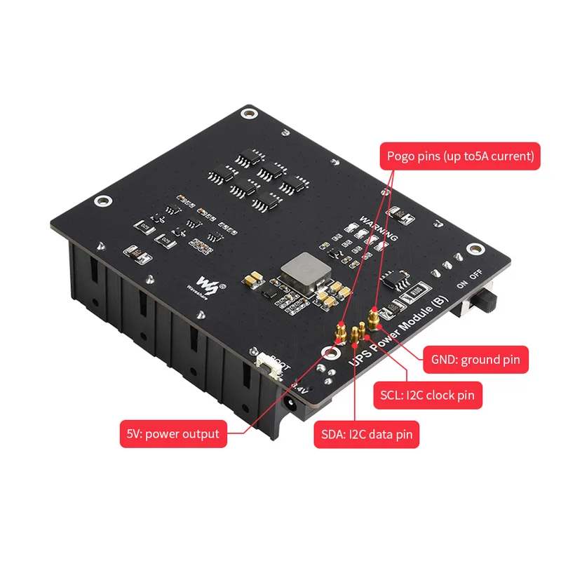 Jetson Nano UPS-voeding Uninterruptible Power-Supply-module (B) 5V uitgang tot 5A stroom Pogo Pins-connector