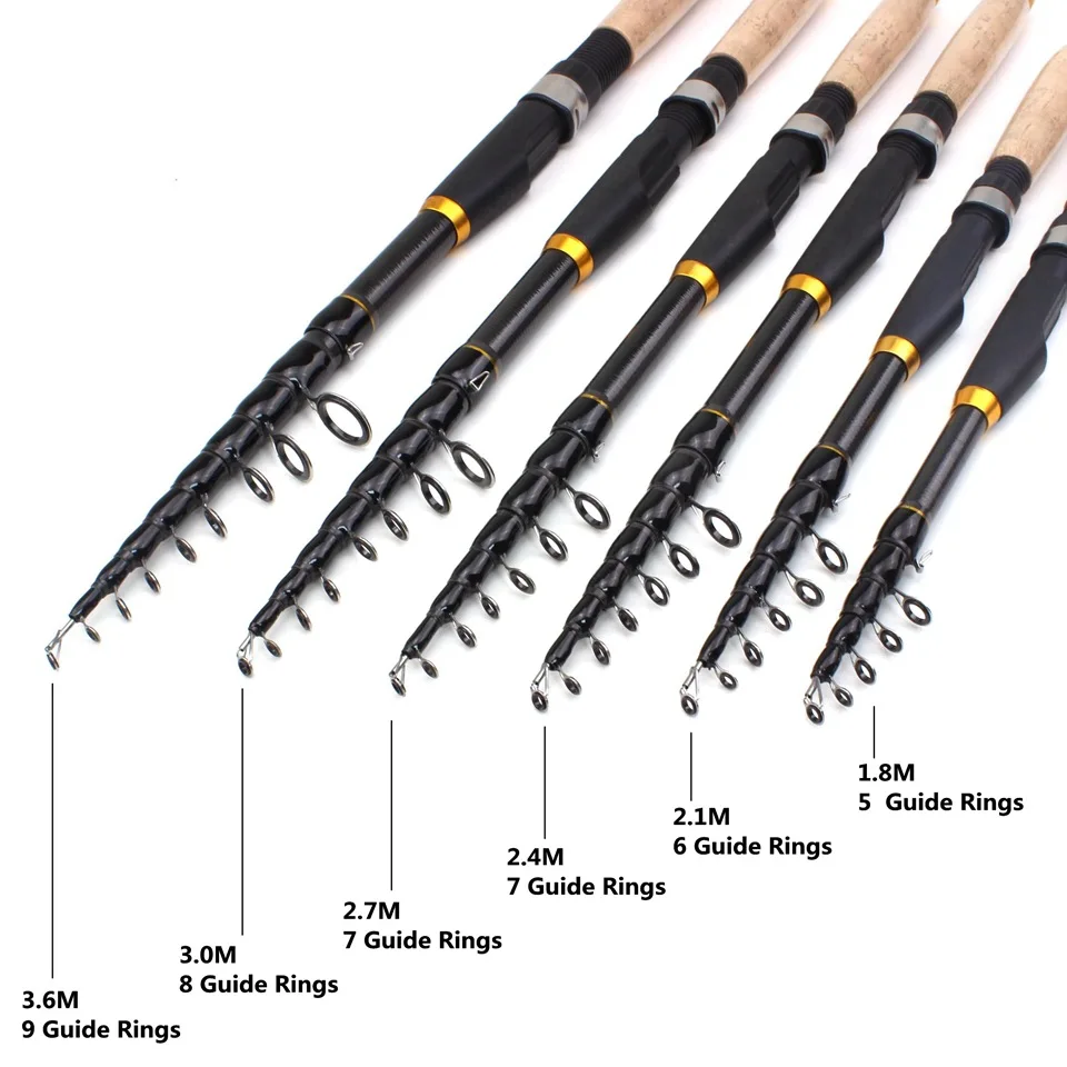 NEW 1.8m-3.0m Multifunction Spinning Rod Carbon Fishing Fish Pole Telescopic Travel Fishing Rod Ultrashort Fishing Tackle
