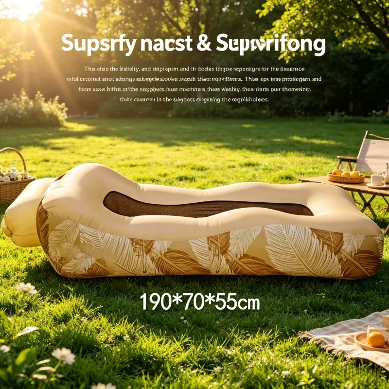 Outdoor Inflatable Sofa Boat, Amphibious Portable Lazy Inflatable Bed, Camping Music Festival Mattress Cushion, Leisure Vacation image 2