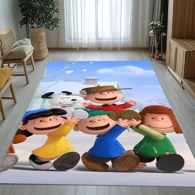 Funny S-Snoopys Dog Cartoon Area Rug,Soft Non-Slip Carpet Mat for Living Room Bedroom Playroom,Sofa Floor Rug,Home Decor Gift