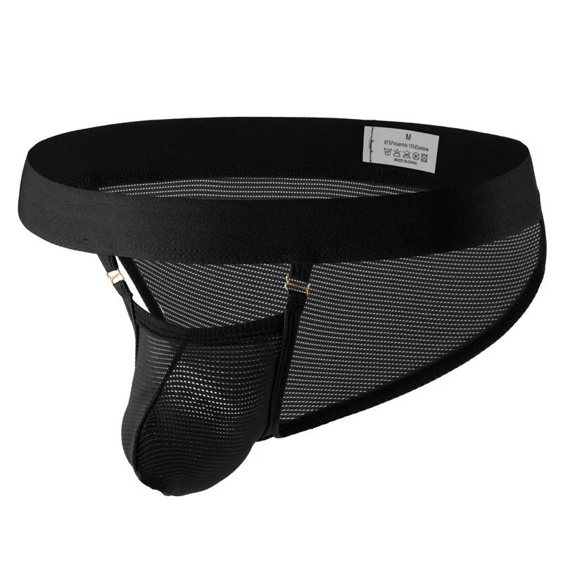 Sexy Hollow Out Laagbouw Slips Heren Meah Scrotum Ademend See Through Ondergoed Ardennen Pouch Lingerie String Homme Onderbroek