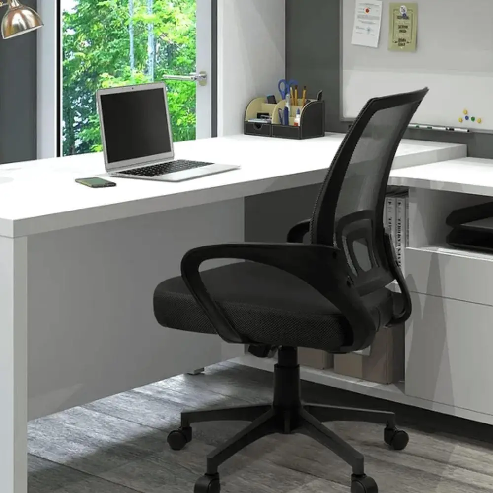 

Ergonomic Oice Desk Chair Set o 2, Back Thick Cushion Seat Computer Task Chair with Lumbar Support & Mesh Back, Swivel Rolling A