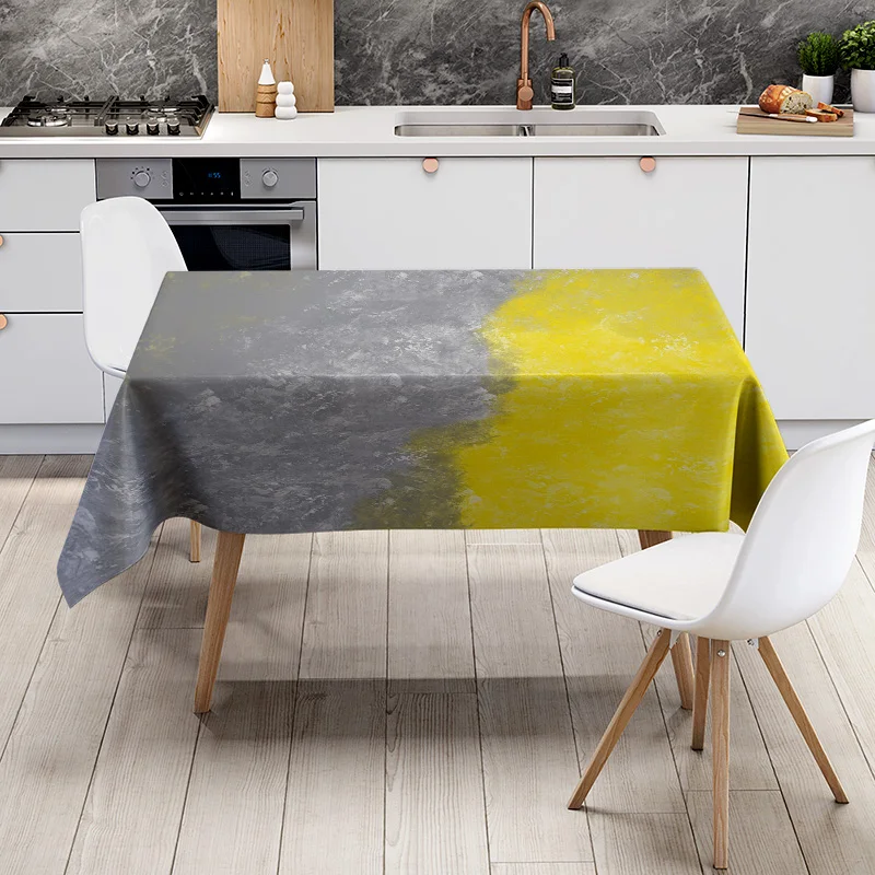 الحديثة مجردة طاولة طعام القماش التدرج أصفر رمادي النفط اللوحة تصميم للمطبخ الديكور غرفة المعيشة تأثيث المنزل أ